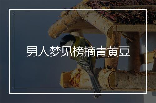 男人梦见榜摘青黄豆