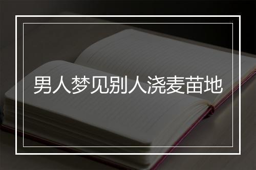 男人梦见别人浇麦苗地