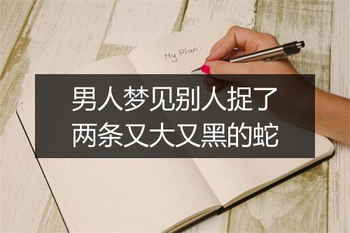 男人梦见别人捉了两条又大又黑的蛇