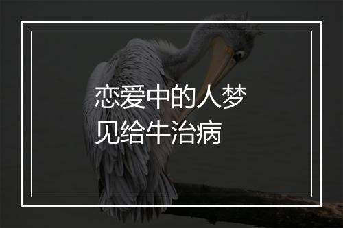 恋爱中的人梦见给牛治病