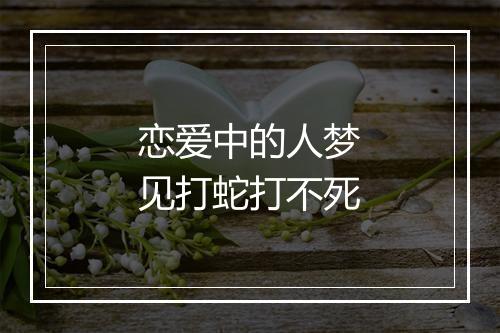 恋爱中的人梦见打蛇打不死