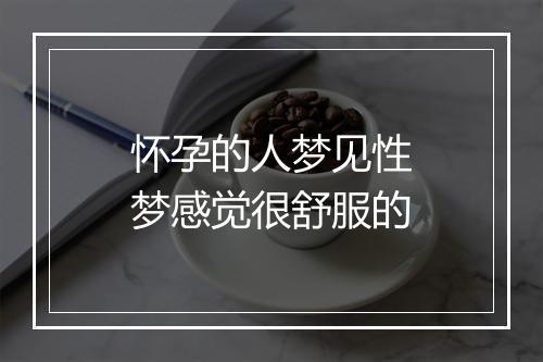 怀孕的人梦见性梦感觉很舒服的