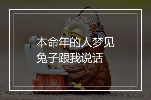 本命年的人梦见兔子跟我说话