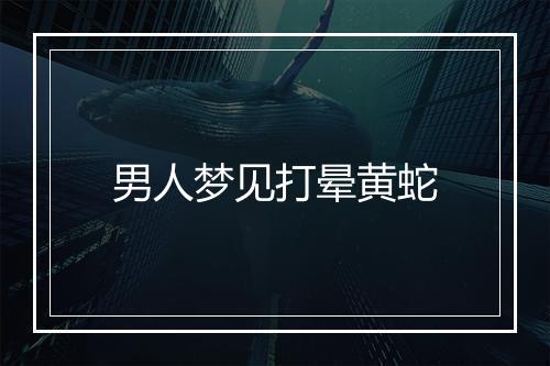 男人梦见打晕黄蛇