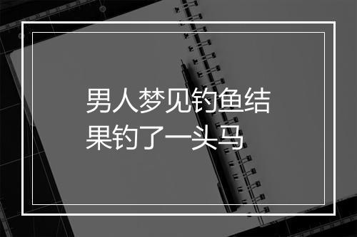 男人梦见钓鱼结果钓了一头马