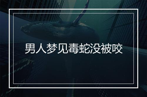 男人梦见毒蛇没被咬