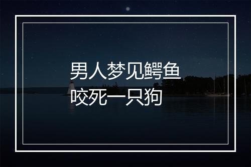 男人梦见鳄鱼咬死一只狗