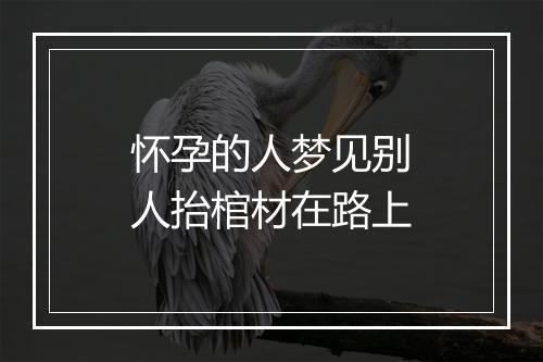 怀孕的人梦见别人抬棺材在路上