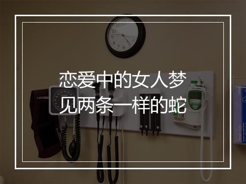 恋爱中的女人梦见两条一样的蛇