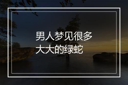 男人梦见很多大大的绿蛇