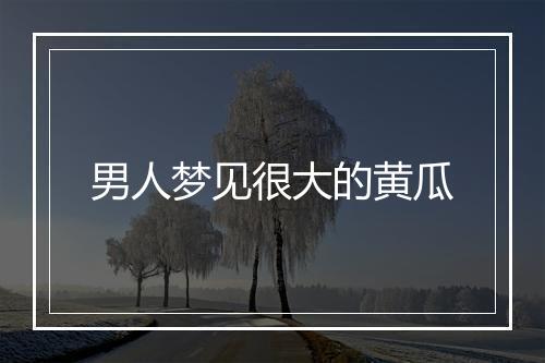 男人梦见很大的黄瓜