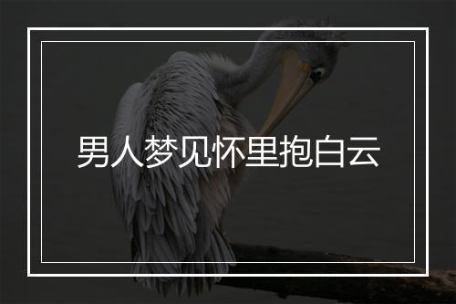 男人梦见怀里抱白云