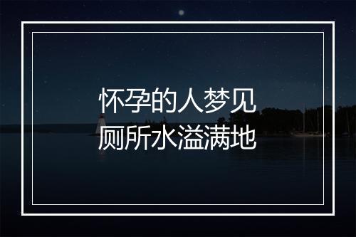 怀孕的人梦见厕所水溢满地