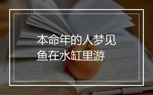 本命年的人梦见鱼在水缸里游