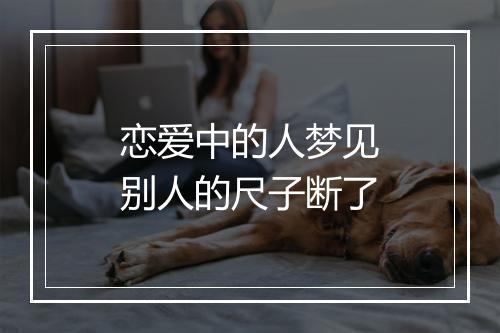 恋爱中的人梦见别人的尺子断了