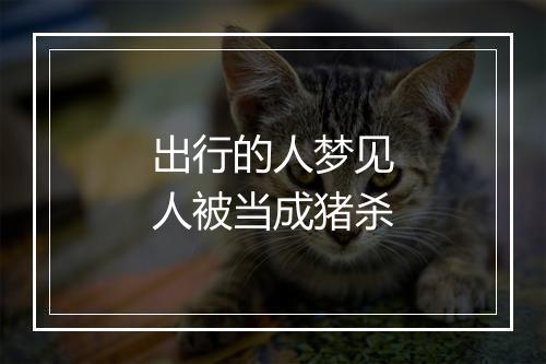 出行的人梦见人被当成猪杀