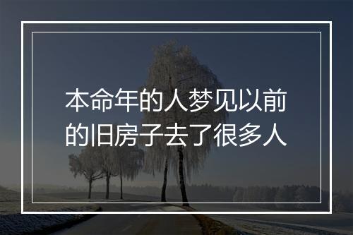 本命年的人梦见以前的旧房子去了很多人