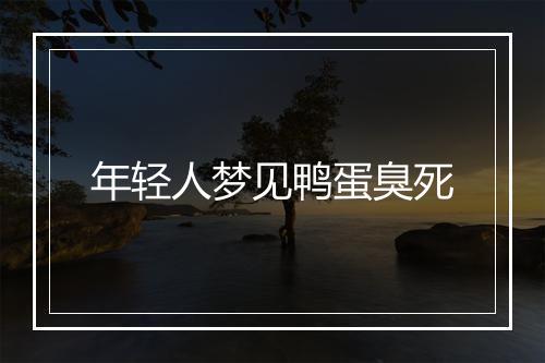 年轻人梦见鸭蛋臭死