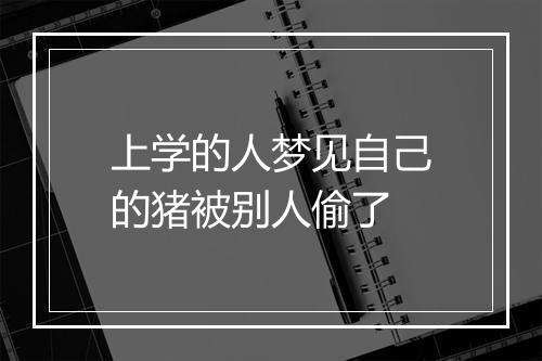 上学的人梦见自己的猪被别人偷了