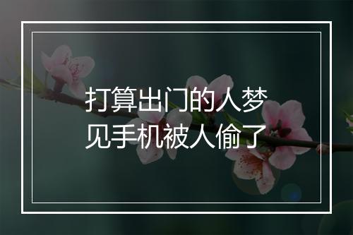 打算出门的人梦见手机被人偷了