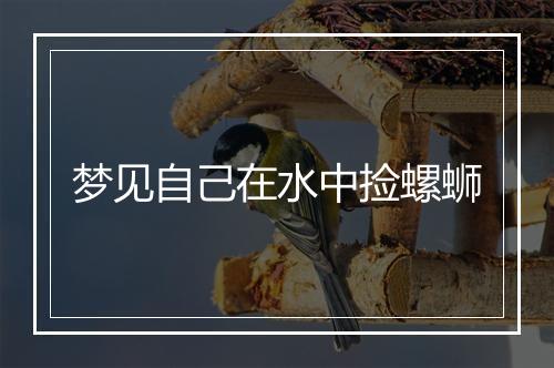 梦见自己在水中捡螺蛳