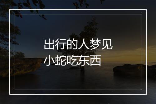 出行的人梦见小蛇吃东西