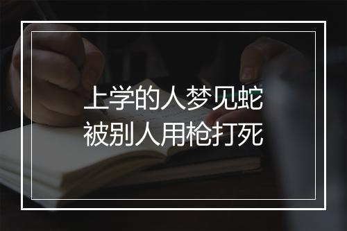 上学的人梦见蛇被别人用枪打死