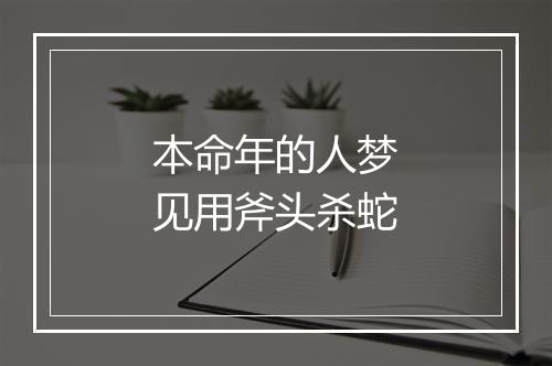 本命年的人梦见用斧头杀蛇