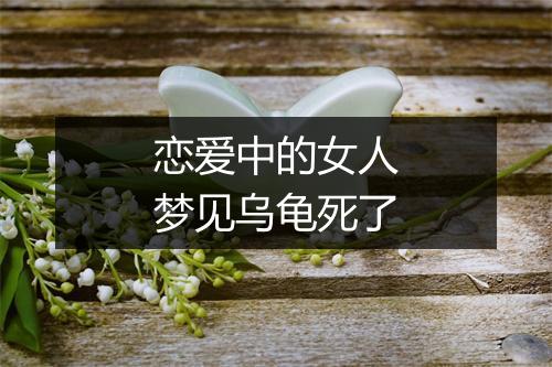 恋爱中的女人梦见乌龟死了