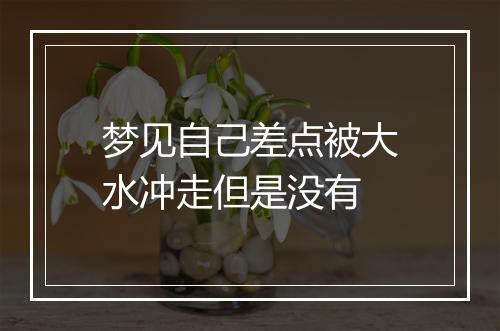 梦见自己差点被大水冲走但是没有