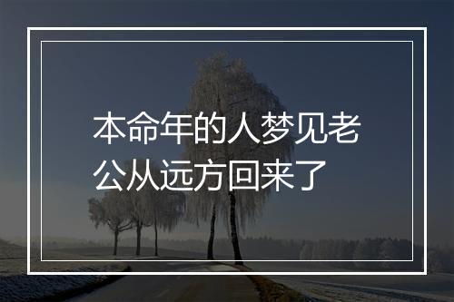 本命年的人梦见老公从远方回来了