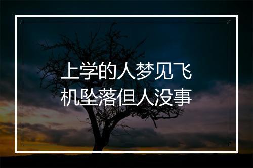 上学的人梦见飞机坠落但人没事