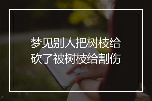 梦见别人把树枝给砍了被树枝给割伤