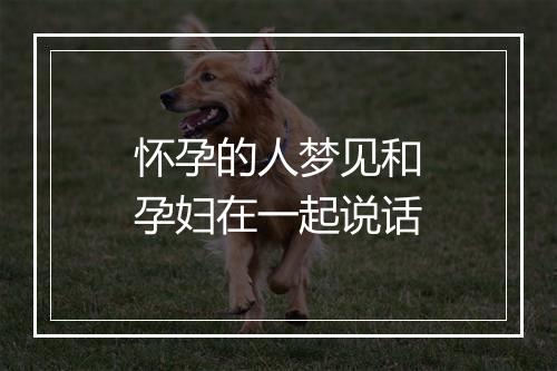 怀孕的人梦见和孕妇在一起说话