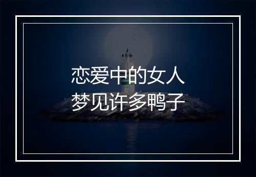 恋爱中的女人梦见许多鸭子