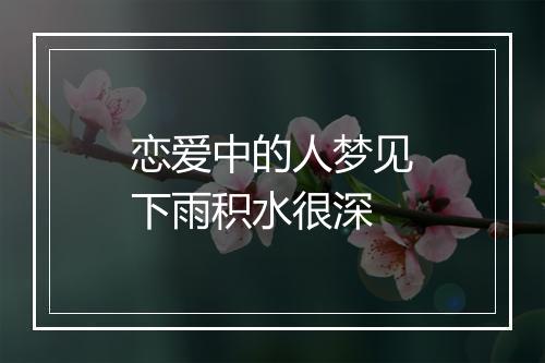 恋爱中的人梦见下雨积水很深