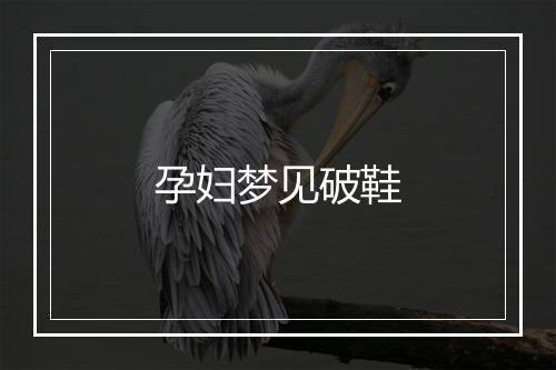 孕妇梦见破鞋