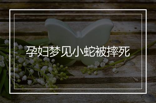 孕妇梦见小蛇被摔死