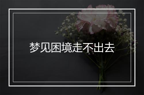 梦见困境走不出去