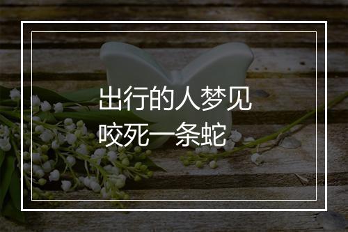 出行的人梦见咬死一条蛇