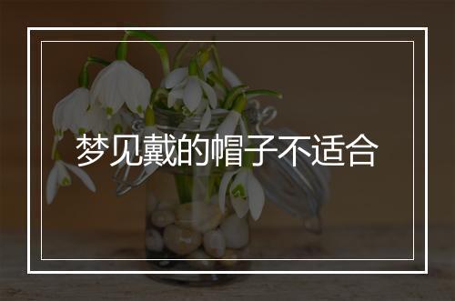 梦见戴的帽子不适合