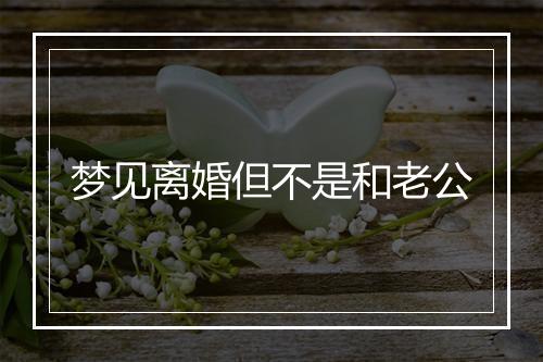 梦见离婚但不是和老公