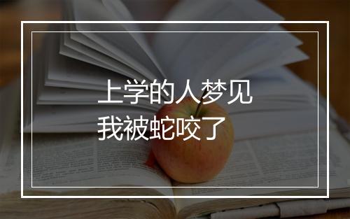 上学的人梦见我被蛇咬了