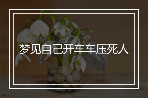 梦见自己开车车压死人