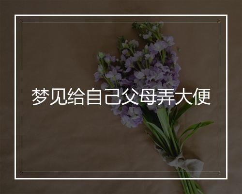 梦见给自己父母弄大便