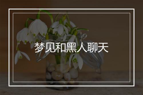 梦见和黑人聊天