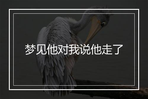 梦见他对我说他走了