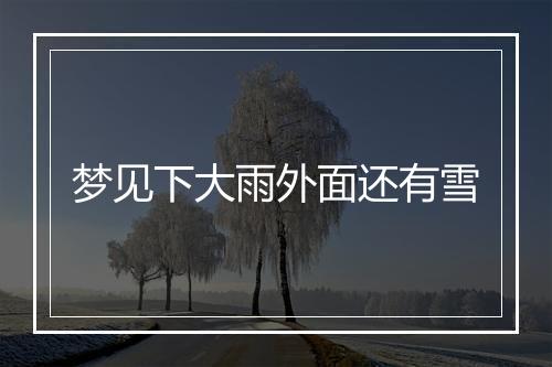 梦见下大雨外面还有雪