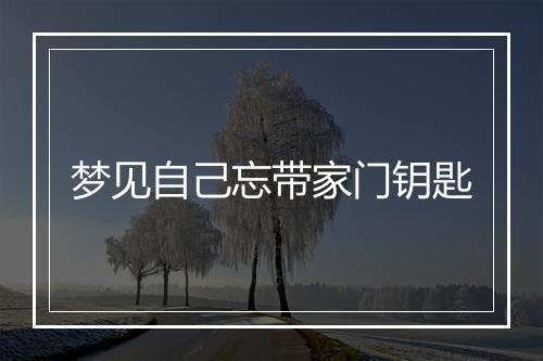 梦见自己忘带家门钥匙