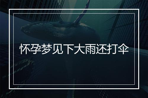 怀孕梦见下大雨还打伞